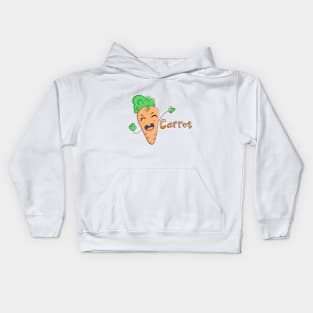 cute funny carrot cartoon Kids Hoodie